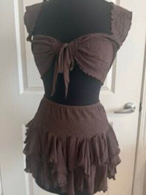 Rare Vintage Victorias Secret Boho Beach Sexy Skirt Set